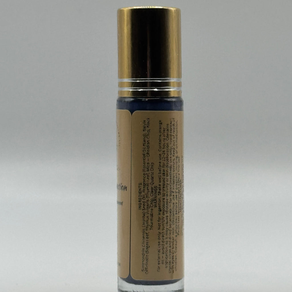 Mystic Protection Aromatherapy Roll-On Oil - Black Tourmaline Crystal-Infused Essential Carrier Oil for Personal Care