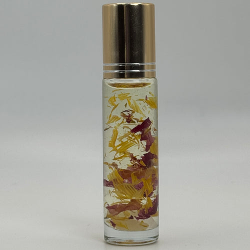 Freya Aromatherapy Roll-On Oil - Rose Quartz Crystal-Infused Essential Carrier Oil for Personal Care