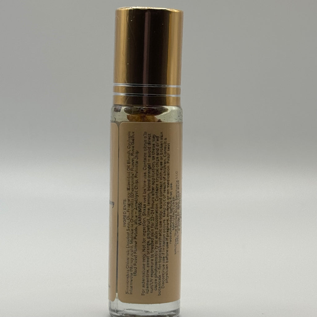 The Starlight Sanctuary Aromatherapy Roll-On Oil - Prehnite & Amethyst Crystal-Infused Essential Carrier Oil for Personal Care
