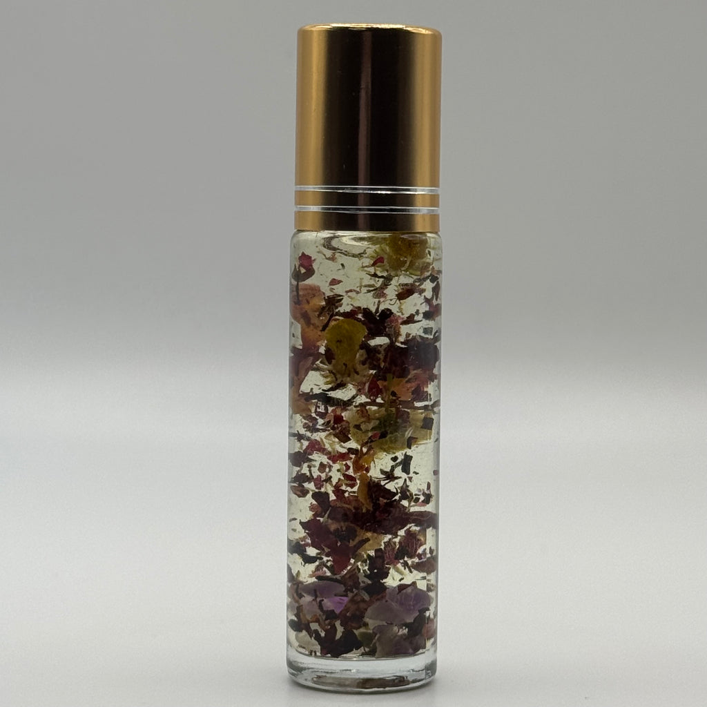 The Starlight Sanctuary Aromatherapy Roll-On Oil - Prehnite & Amethyst Crystal-Infused Essential Carrier Oil for Personal Care