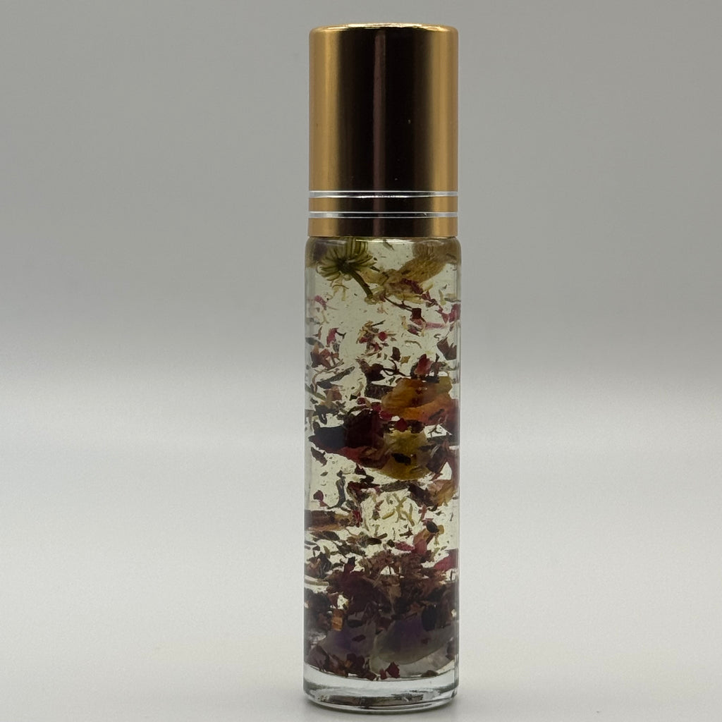 The Starlight Sanctuary Aromatherapy Roll-On Oil - Prehnite & Amethyst Crystal-Infused Essential Carrier Oil for Personal Care
