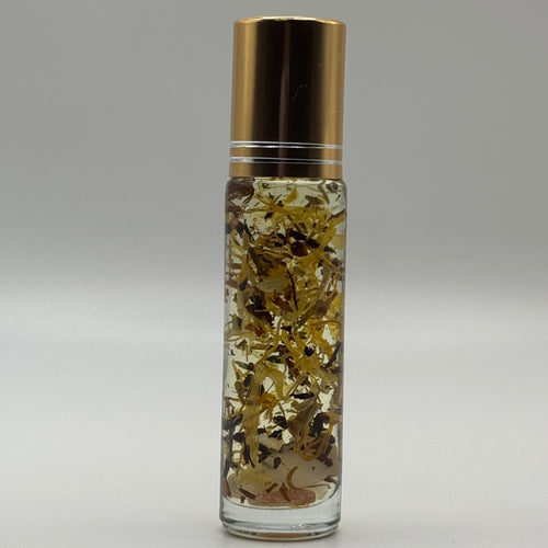 Celestial Bloom Aromatherapy Roll-On Oil - Sunstone & Citrine Crystal-Infused Essential Carrier Oil for Personal Care