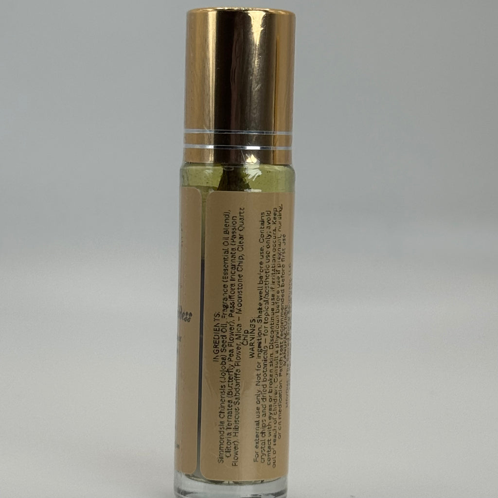 The Moon Goddess Aromatherapy Roll-On Oil - Moonstone & Clear Quartz Crystal-Infused Essential Carrier Oil for Personal Care