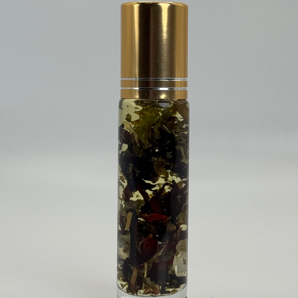 The Moon Goddess Aromatherapy Roll-On Oil - Moonstone & Clear Quartz Crystal-Infused Essential Carrier Oil for Personal Care